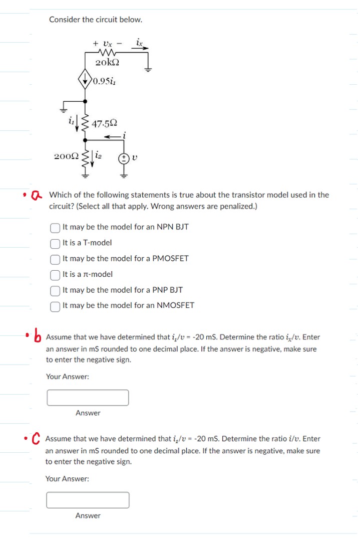 Solved Consider the circuit below, and answer part a b | Chegg.com