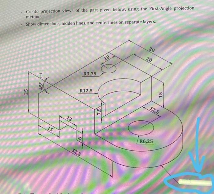 Solved Create projection views of the part given below, | Chegg.com