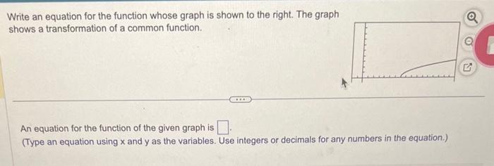 Solved Write an equation for the function whose graph is | Chegg.com