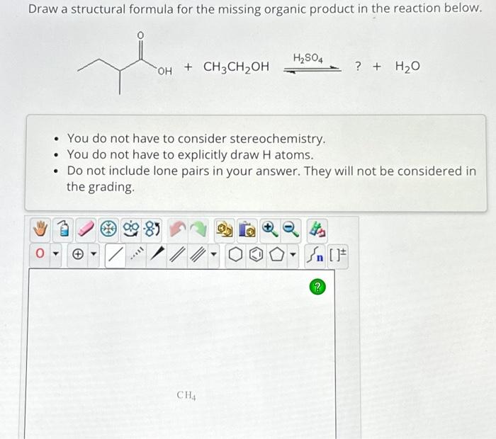 Solved Draw a structural formula for the missing organic | Chegg.com