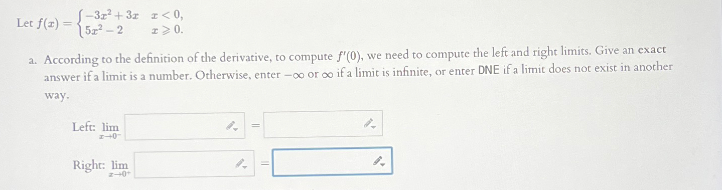 Solved Let \( ﻿f(x)=\left\{\begin{array}{ll}-3 ﻿x^{2}+3 ﻿x & | Chegg.com