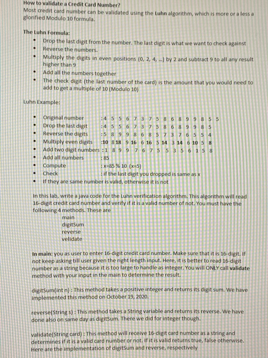 how to validate credit card number in java