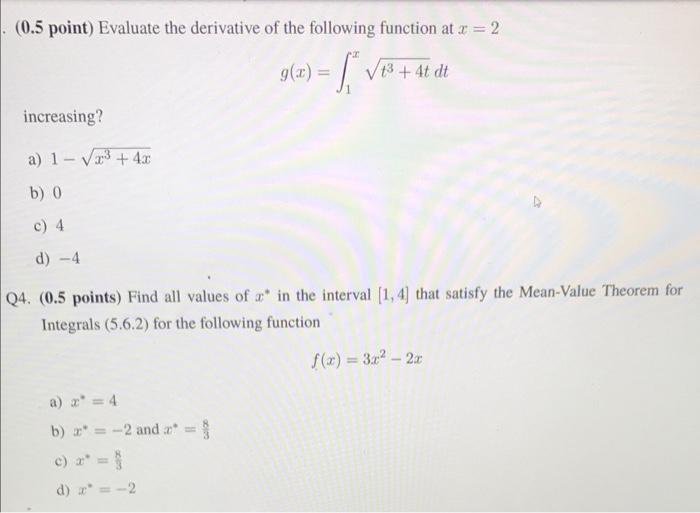 Solved Q1. (1 points) Evaluate the following integral [* .- | Chegg.com