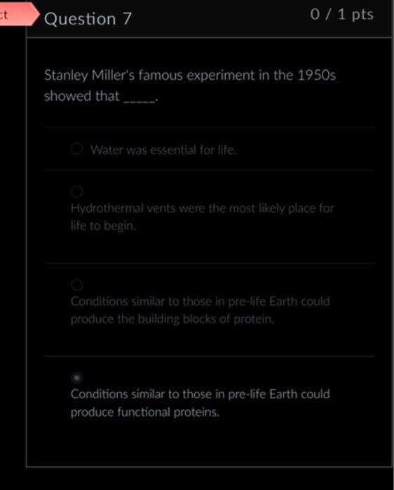 stanley miller's experiment demonstrated that