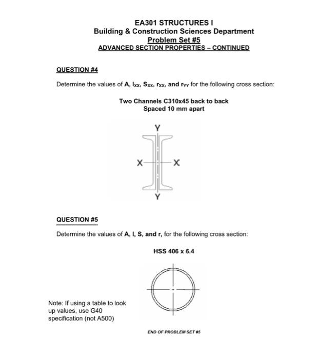 Solved EA301 STRUCTURES I Building \& Construction Sciences