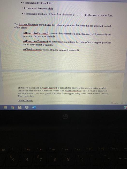 Solved Password Manager Your program will contain: • A Class | Chegg.com
