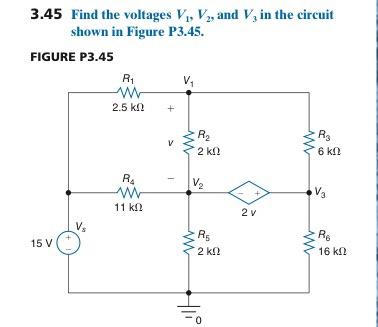 Solved 3.41 Find V1 and V2 in the circuit shown in Figure | Chegg.com