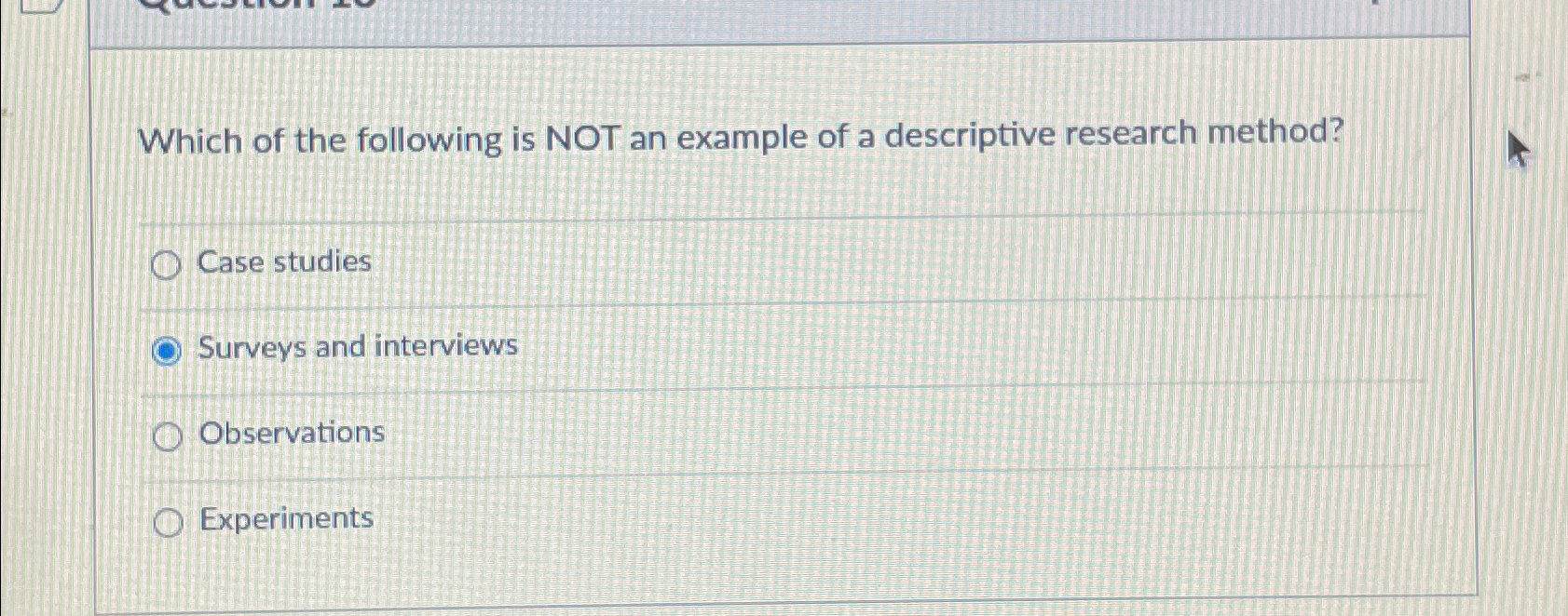 Which of the following is NOT an example of a