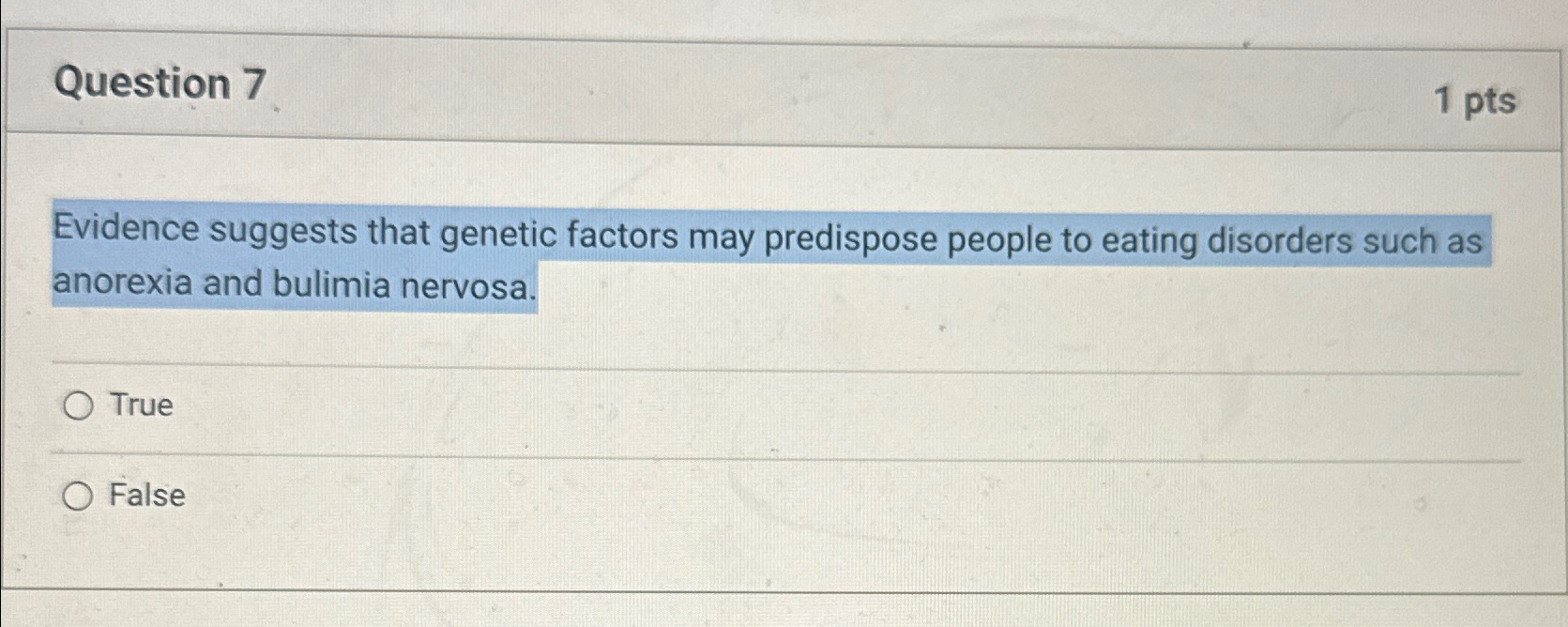 Solved Question 71ptsEvidence suggests that genetic factors | Chegg.com