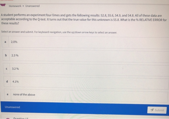 Solved Homework. Unanswered A student performs an experiment | Chegg.com