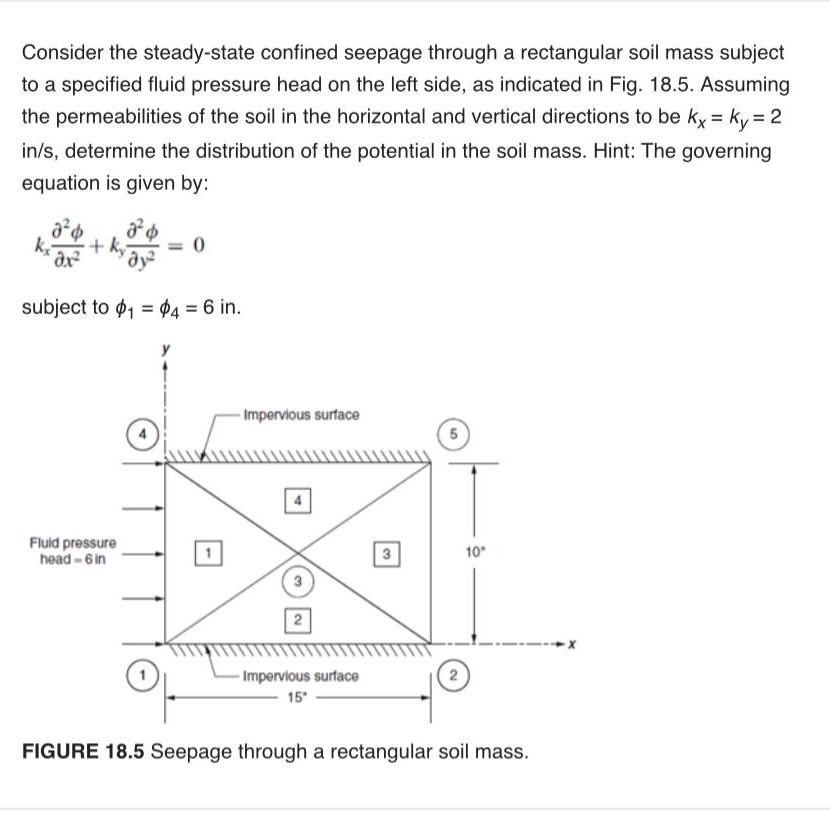 Solved Consider the steady-state confined seepage through a | Chegg.com
