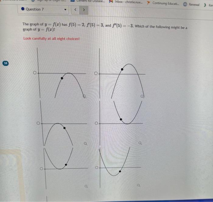 Solved The Graph Of Y=f(x) Has F(5)=2,f′(5)=3, And | Chegg.com