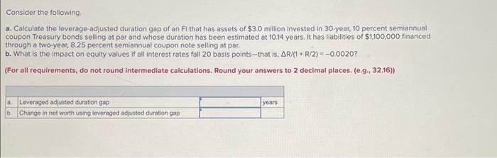 Solved Consider The Following. A. Calculate The | Chegg.com