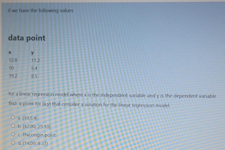 Solved if we have the following values data point х 12.8 y | Chegg.com