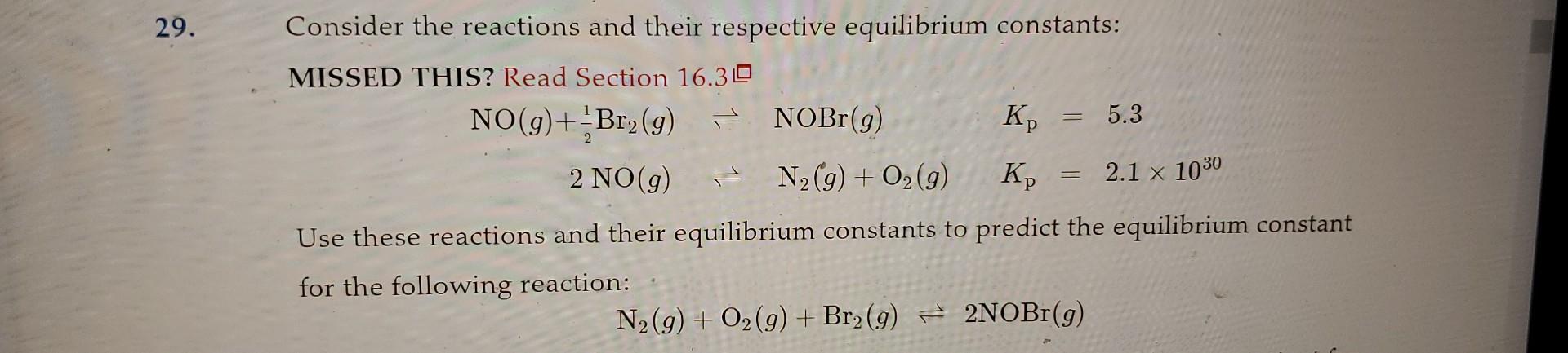Solved Consider the reactions and their respective | Chegg.com