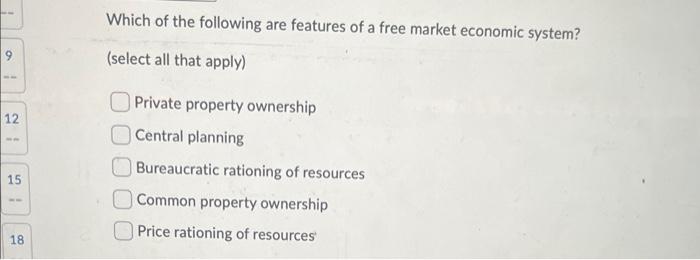 solved-which-of-the-following-are-features-of-a-free-market-chegg