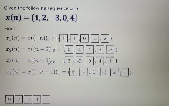 Solved Given The Following Sequence | Chegg.com