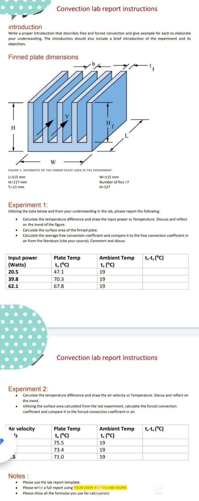 Convection lab report instructions introduction Write