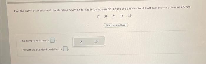 Solved Find the sample variance and the standard deviation | Chegg.com