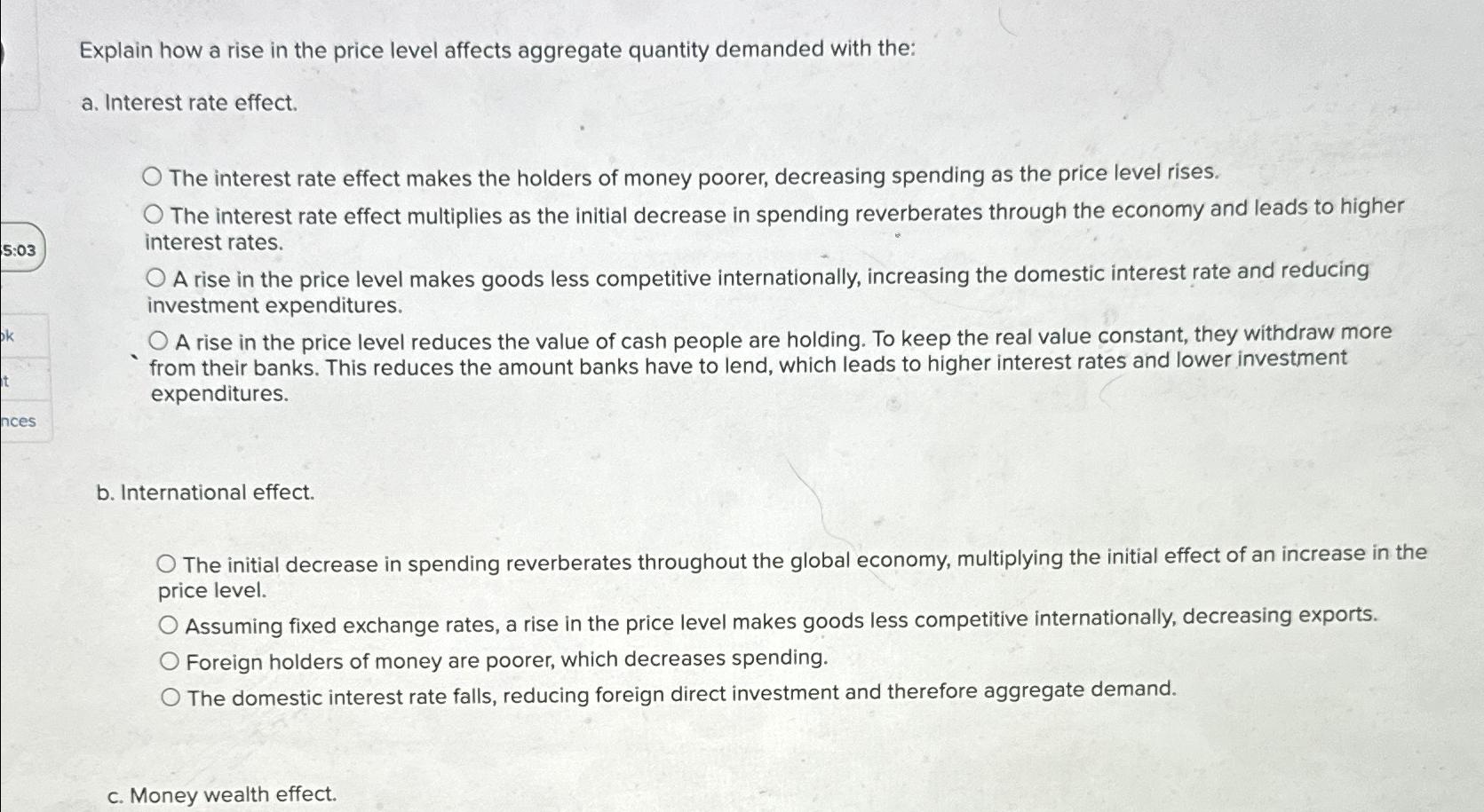 Solved Explain how a rise in the price level affects | Chegg.com