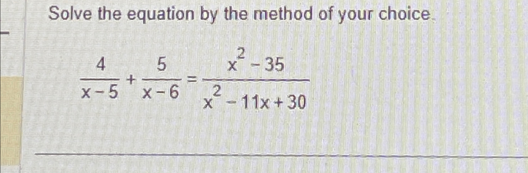 Solved Solve the equation by the method of your | Chegg.com