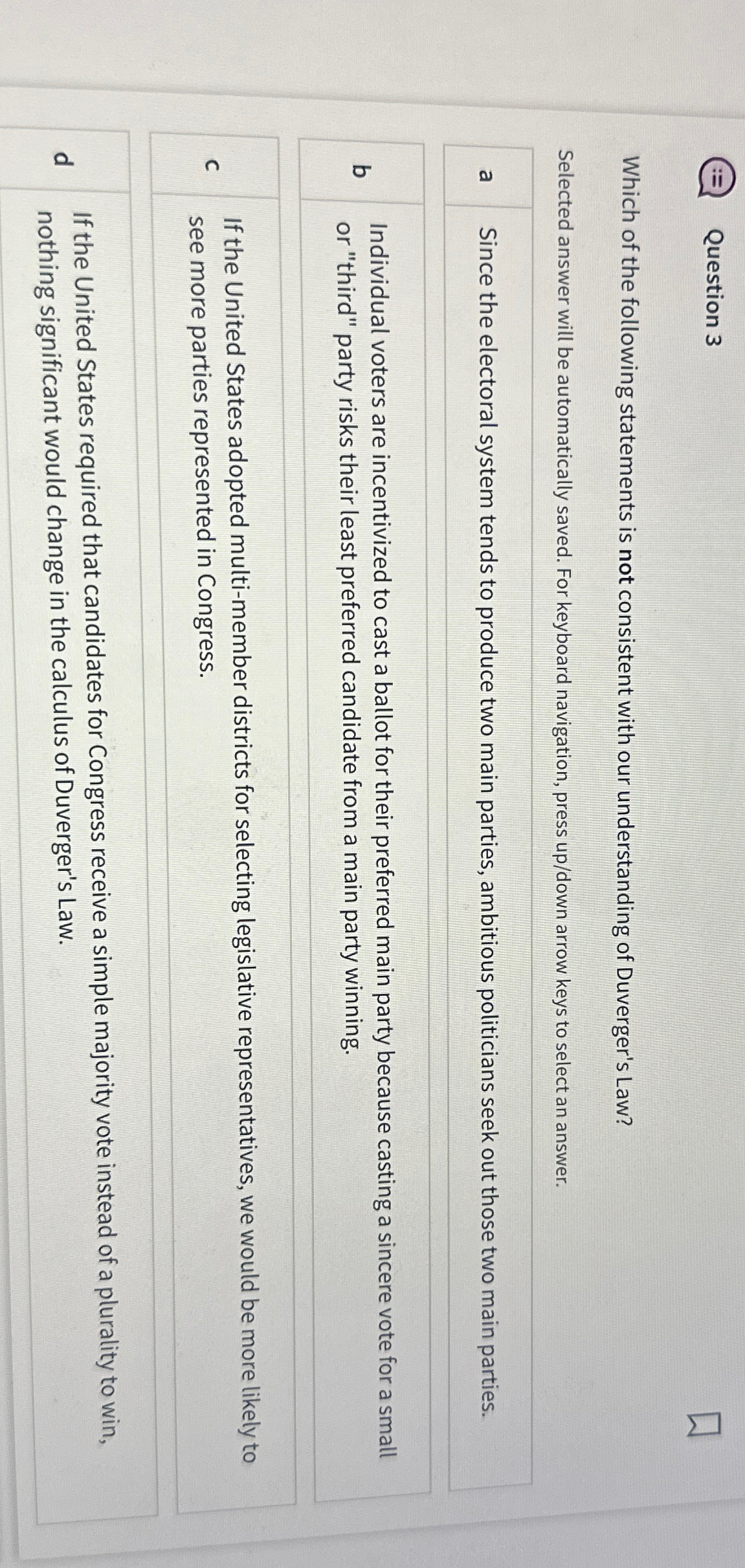 Solved Question 3Which of the following statements is not | Chegg.com