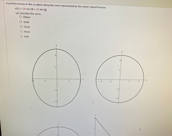 Solved A Particle Moves In The Xy Plane Along The Curve