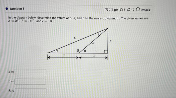 Solved In The Diagram Below, Determine The Values Of A,b, | Chegg.com