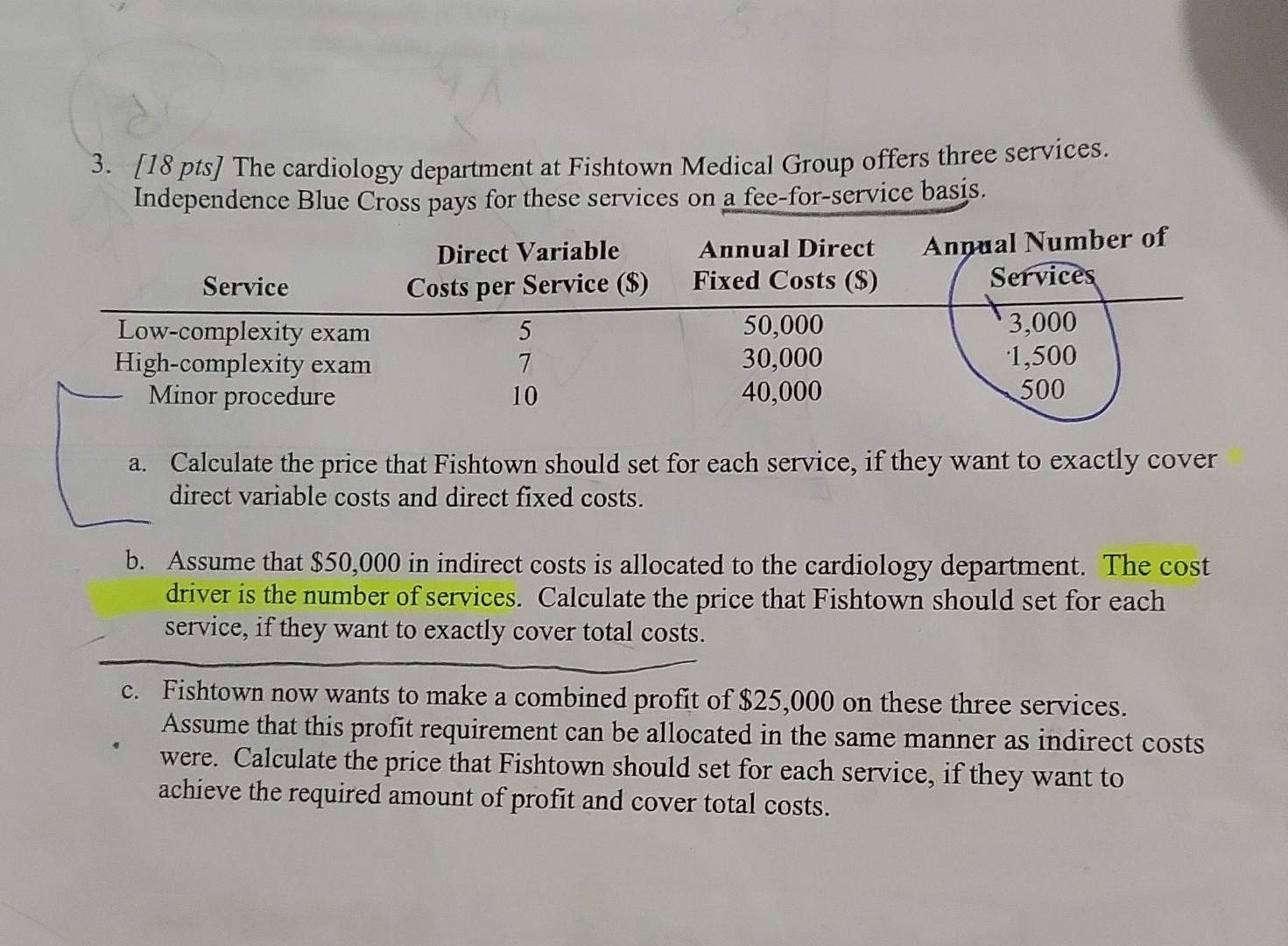 Solved 3. [18 pts] The cardiology department at Fishtown | Chegg.com