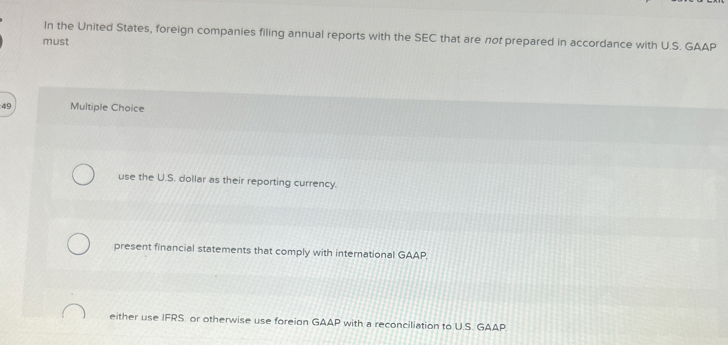 Solved In the United States, foreign companies filing annual | Chegg.com