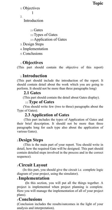 Topic 1. Objectives 2. Introduction 2.1 Gates 2.2 | Chegg.com