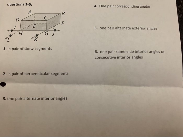 Solved Questions 1 6 4 One Pair Corresponding Angles El