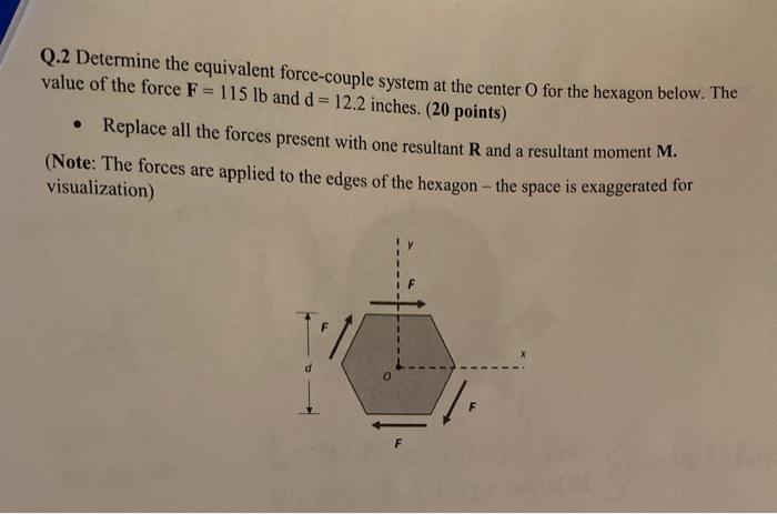 Solved Q.2 Determine The Equivalent Force-couple System At | Chegg.com