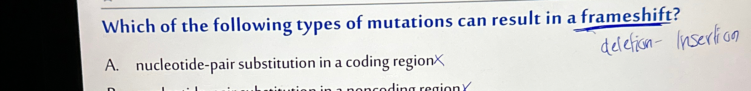 Solved Which of the following types of mutations can result | Chegg.com