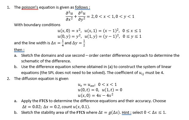 + 1. The Poisson's Equation Is Given As Follows: Au | Chegg.com