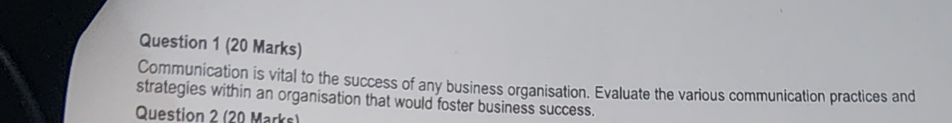Solved Question 1 (20 ﻿Marks)Communication is vital to the | Chegg.com