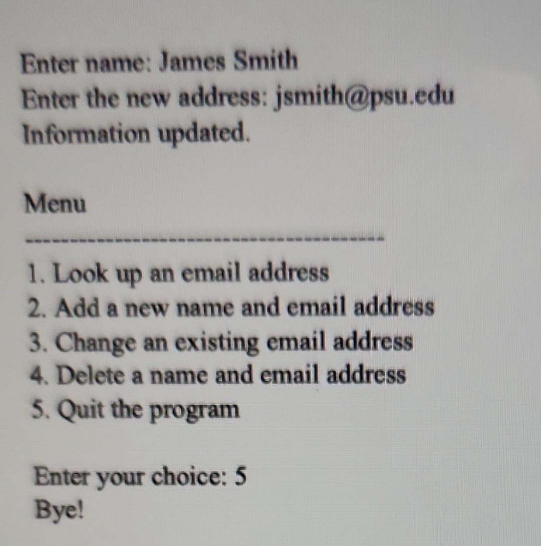 Solved (50 points) Write a program that keeps names and | Chegg.com