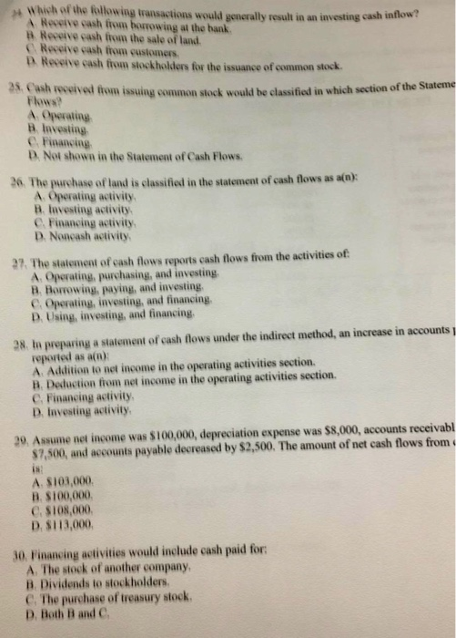 Solved Which Of The Following Transactions Would Generall