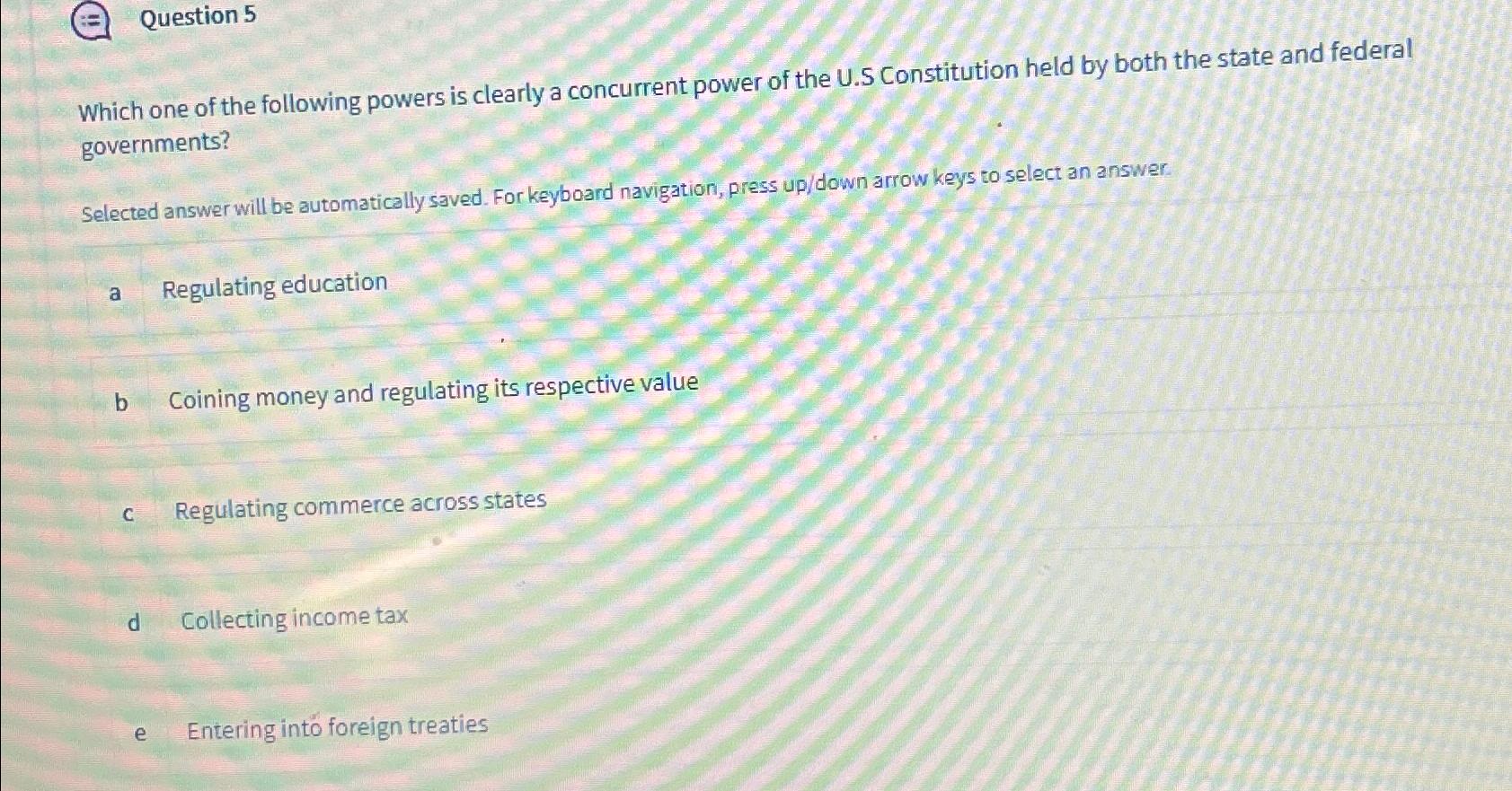 Solved Question 5Which one of the following powers is | Chegg.com