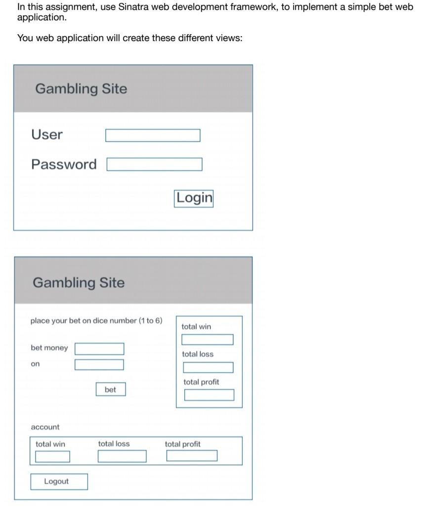 Solved In this assignment, use Sinatra web development | Chegg.com