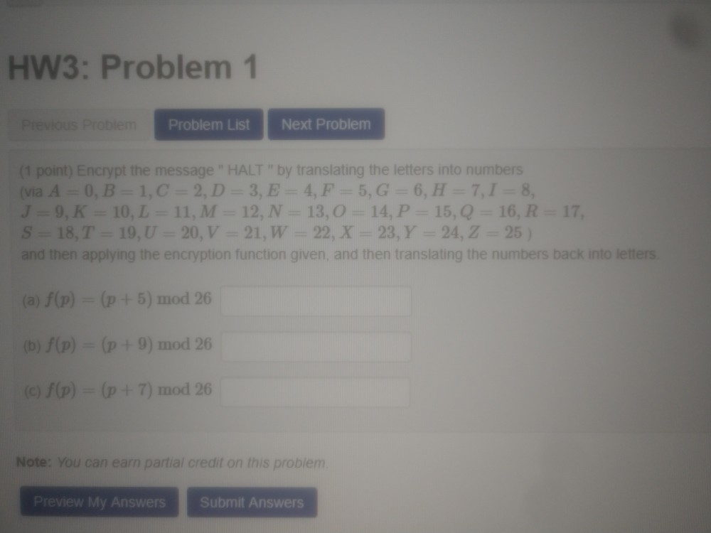 Solved HW3: Problem 1 Previous Problem Problem List Next | Chegg.com