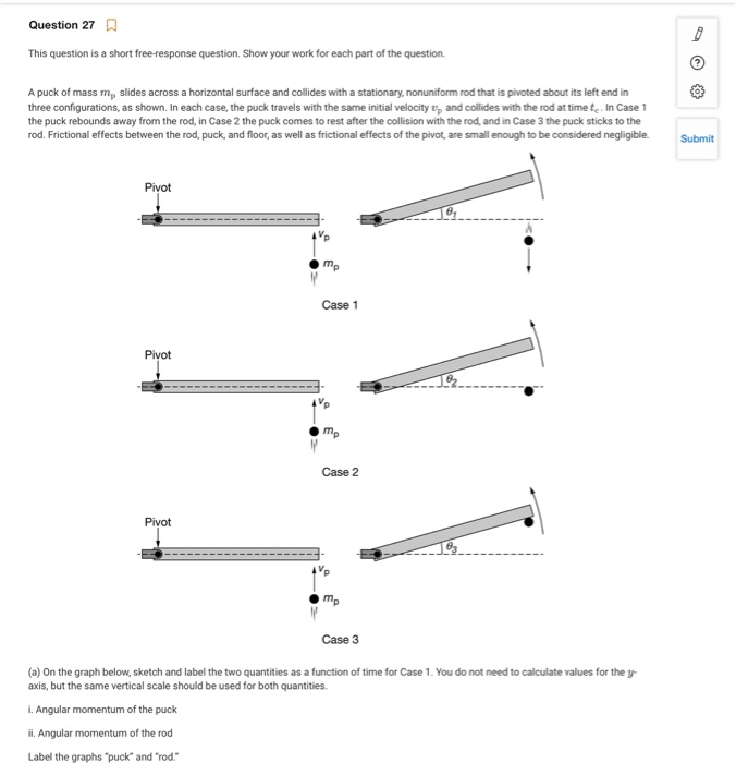 Solved A puck of mass mp slides across a horizantal surface