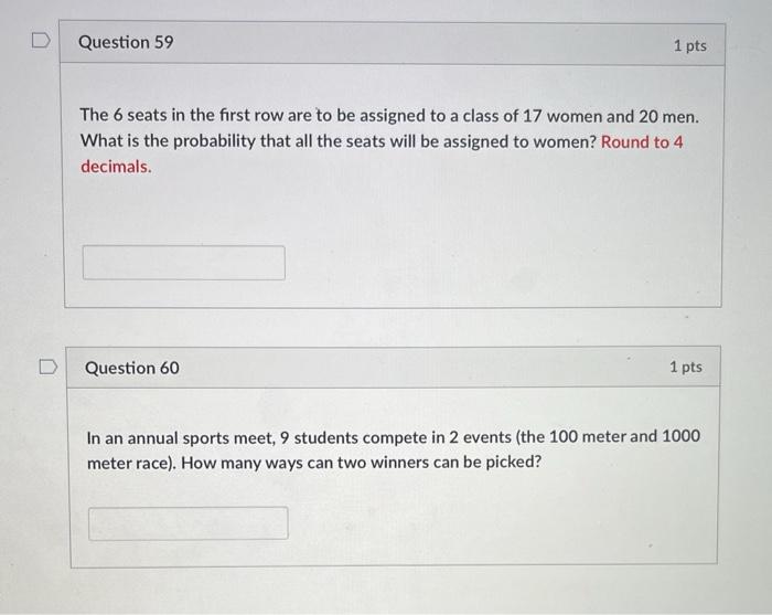 Solved The 6 seats in the first row are to be assigned to a