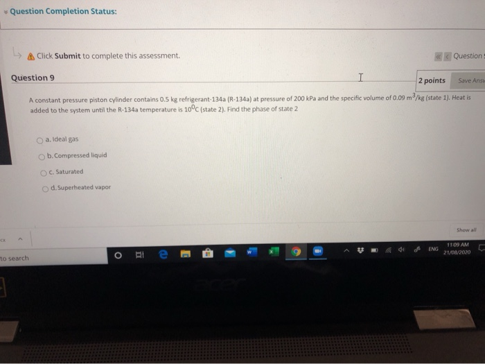 Solved Question Completion Status: A Click Submit to | Chegg.com