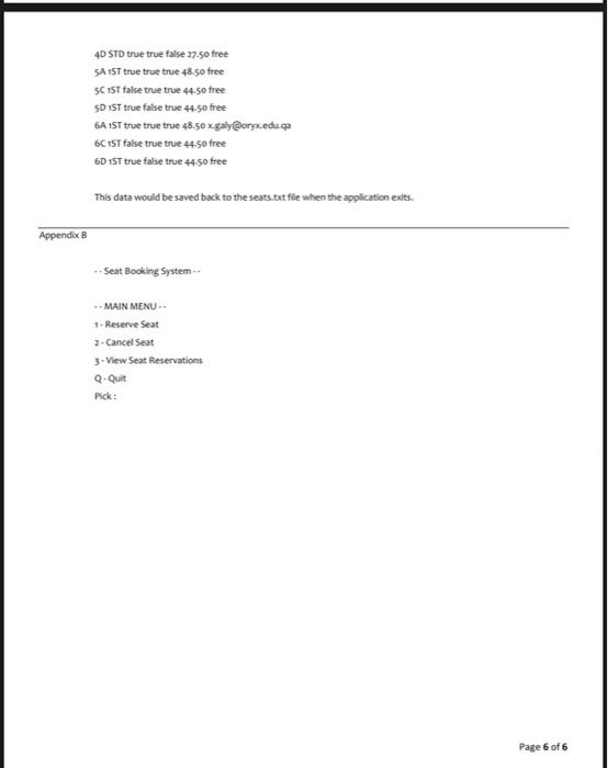 Solved Coursework Title: Seat Booking System Module Name: | Chegg.com