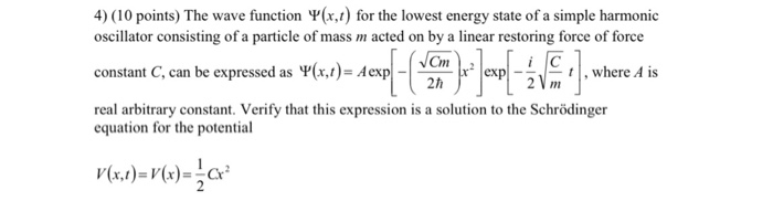 Solved 4) (10 Points) The Wave Function Y(x,t) For The 