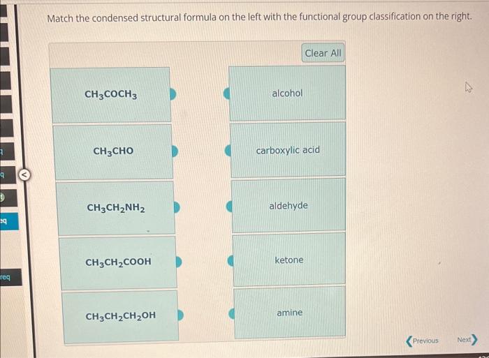 Solved Match the condensed structural formula on the left | Chegg.com