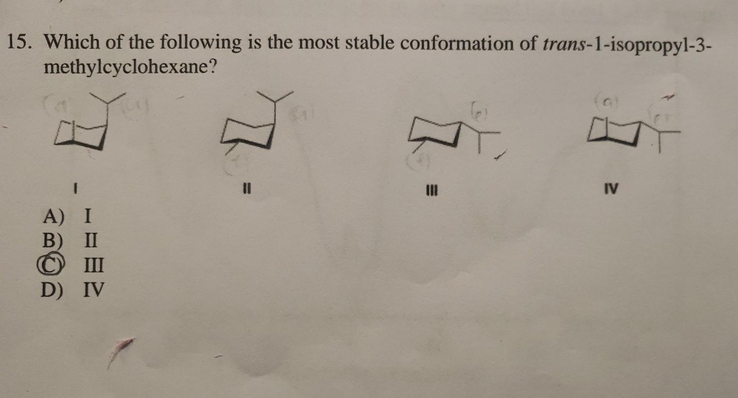 solved-15-which-of-the-following-is-the-most-stable-chegg