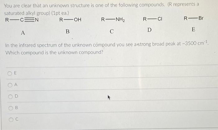 Solved You Are Clear That An Unknown Structure Is One Of The | Chegg.com