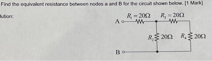 Solved Find The Equivalent Resistance Between Nodes A And B | Chegg.com